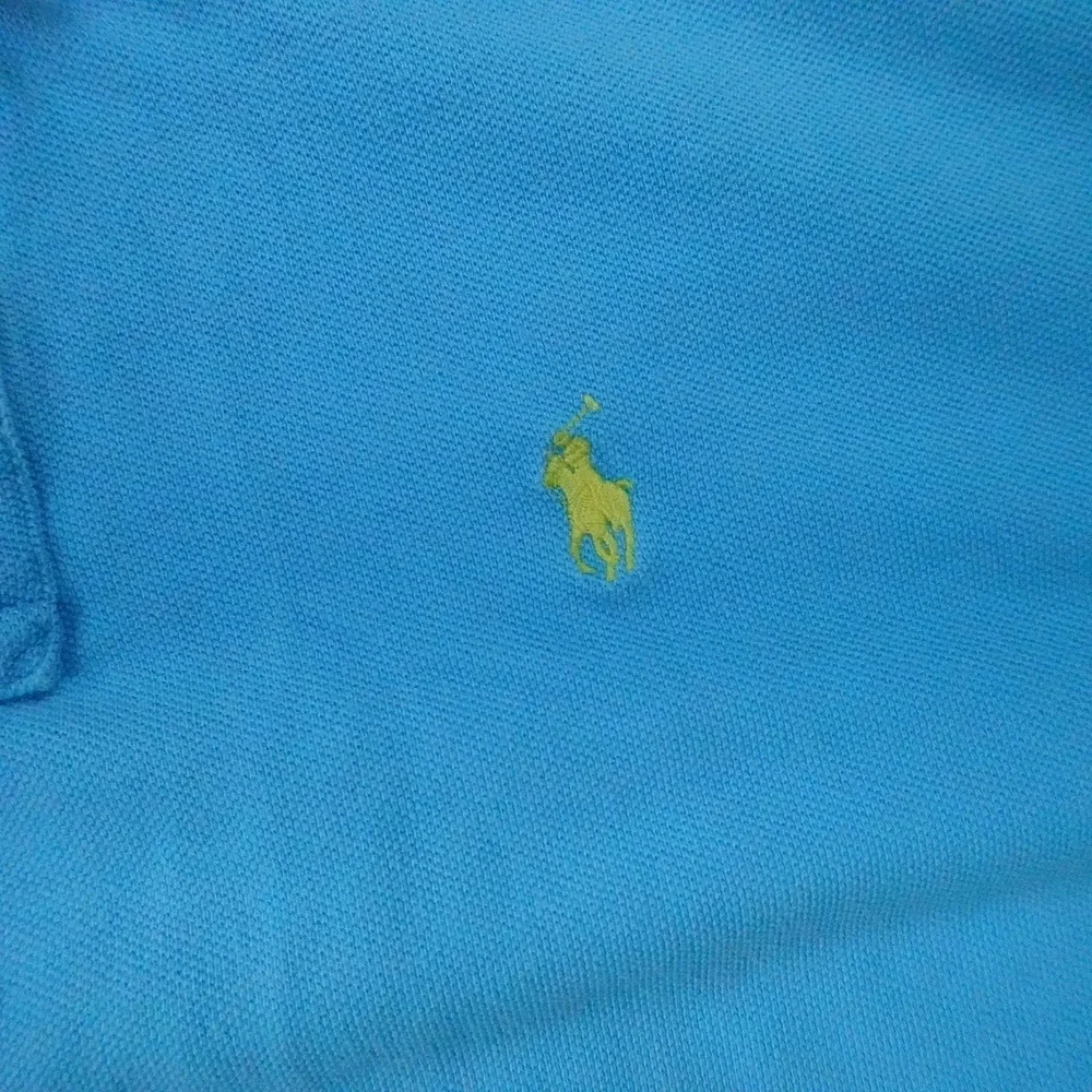 VTG Ralph Lauren Polo Shirt Mens S Blue Pique Knit Pony Logo Casual Preppy Golf